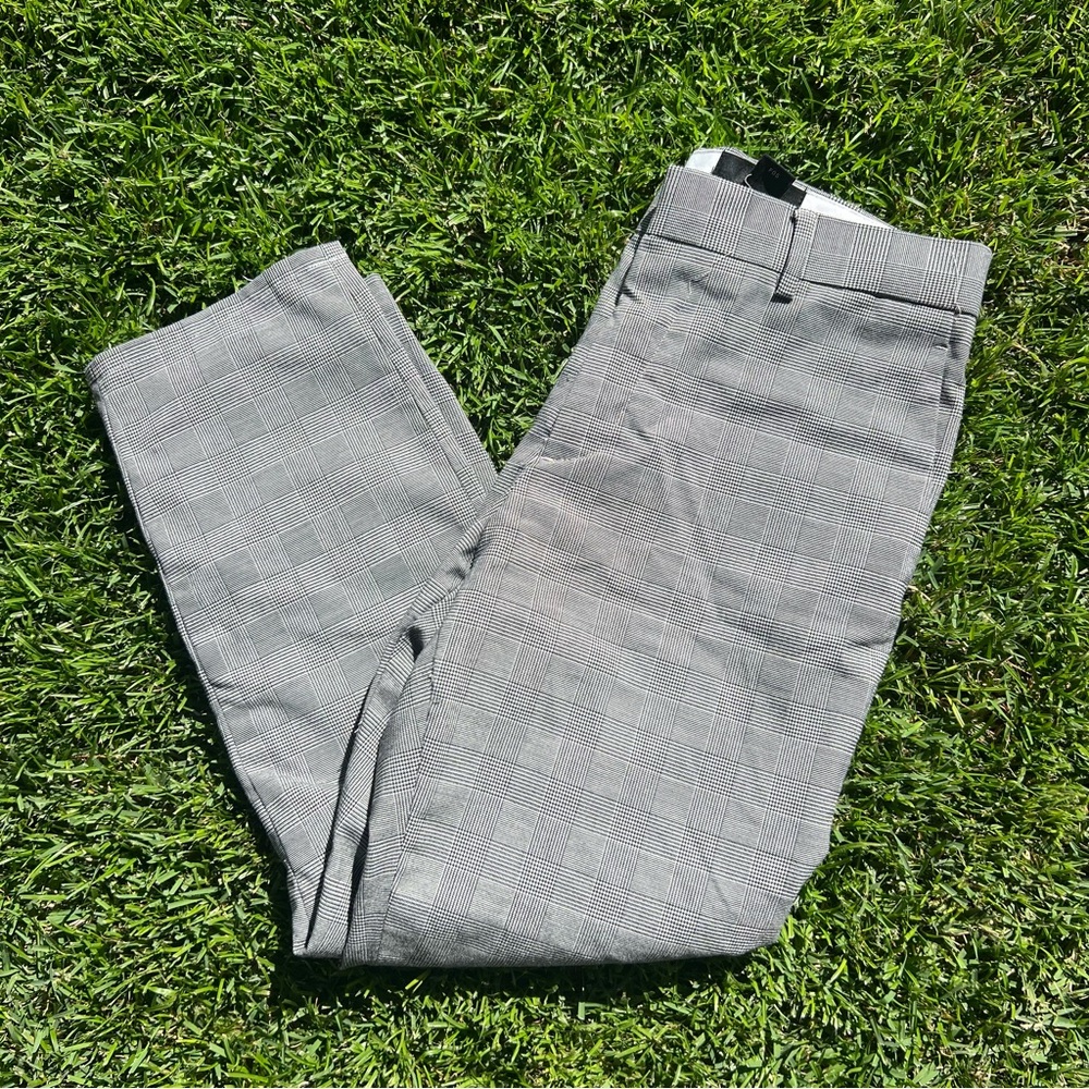H&M Ankle Cropped Plaid Skinny Dress Pants size 30